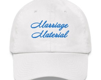 Marriage Material Baseball Hat in Blue