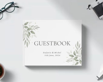 Personalisiertes Hochzeitsgästebuch mit festem Einband