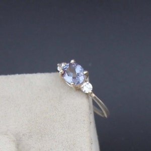 Alexandrite Color Changing Stone Ring: Sterling Silver June Birthstone