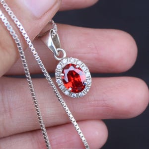 lab Orange zircon Pendant Gemstone Pendant oval cut silver Zircon Orange Pendant Vintage oval Pendant gift For Women wedding Pendant Gift