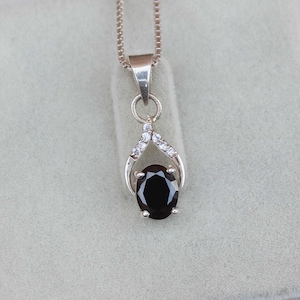 Black Onyx Necklace, Black Pendant Necklace for Women, Onyx Jewelry, Black Necklace, Handmade Pendant, Healing Gemstone Pendant gift for Her