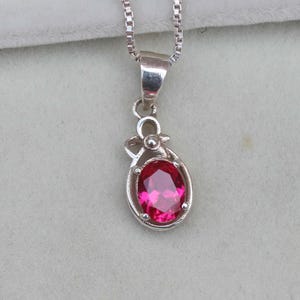 925 sterlingzilveren hanger rode robijn edelsteen hanger zonder ketting robijn hanger handgemaakte zilveren bruiloft rode robijn sieraden cadeau voor haar