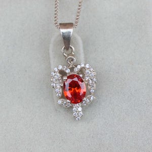 Oval Cut Orange Zircon Pendant Sterling Silver Pendant Handmade Pendant Orange Zircon Pendant Zircon Pendant Gift for Women  Stone pendant