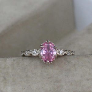 Gorgeous Pink Sapphire, 925 Sterling Silver Ring, Bridal Ring, Oval Cut Pink Sapphire Ring, Handmade Silver Ring, Lab Sapphire Ring For Her