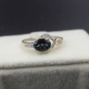 Natural London Blue Topaz Ring, 925 Sterling Silver Ring, Silver Blue Topaz Ring, Gemstone Ring, Sterling Silver Ring, Rings for Women,