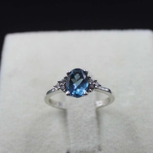 wedding London Blue Topaz Ring - promise vintage Gemstone Jewelry
