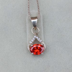 Orange zircon Pendant, September Birthstone Pendant Gemstones Pendant wedding Pendant beautiful Pendant vintage Pendant Handmade Pendant