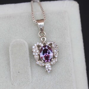 Oval Purple Kunzite Pendant, 925 Sterling Silver Gemstone