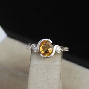Natural Citrine Silver Ring, Handmade Ring, 925 Sterling Silver, Ring, Wedding Ring, November Birthstone, Citrine Jewelry, Statement Rings.