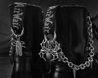 Boot Chains "The spider and the Fly"- Chainmaille Accessories- Boot Charms- Alternative Fashion Jewellery Accessories