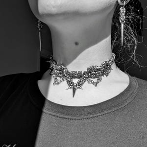 The &quot;Lilith&quot; Chainmaille choker stainless steel by Morte Enchained