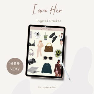 I AM HER AESTHETIC Stickers 2023 | Over 300 Digital Stickers | GoodNotes Self-Care Stickers | Digital Planner Stickers | Everyday Stickers