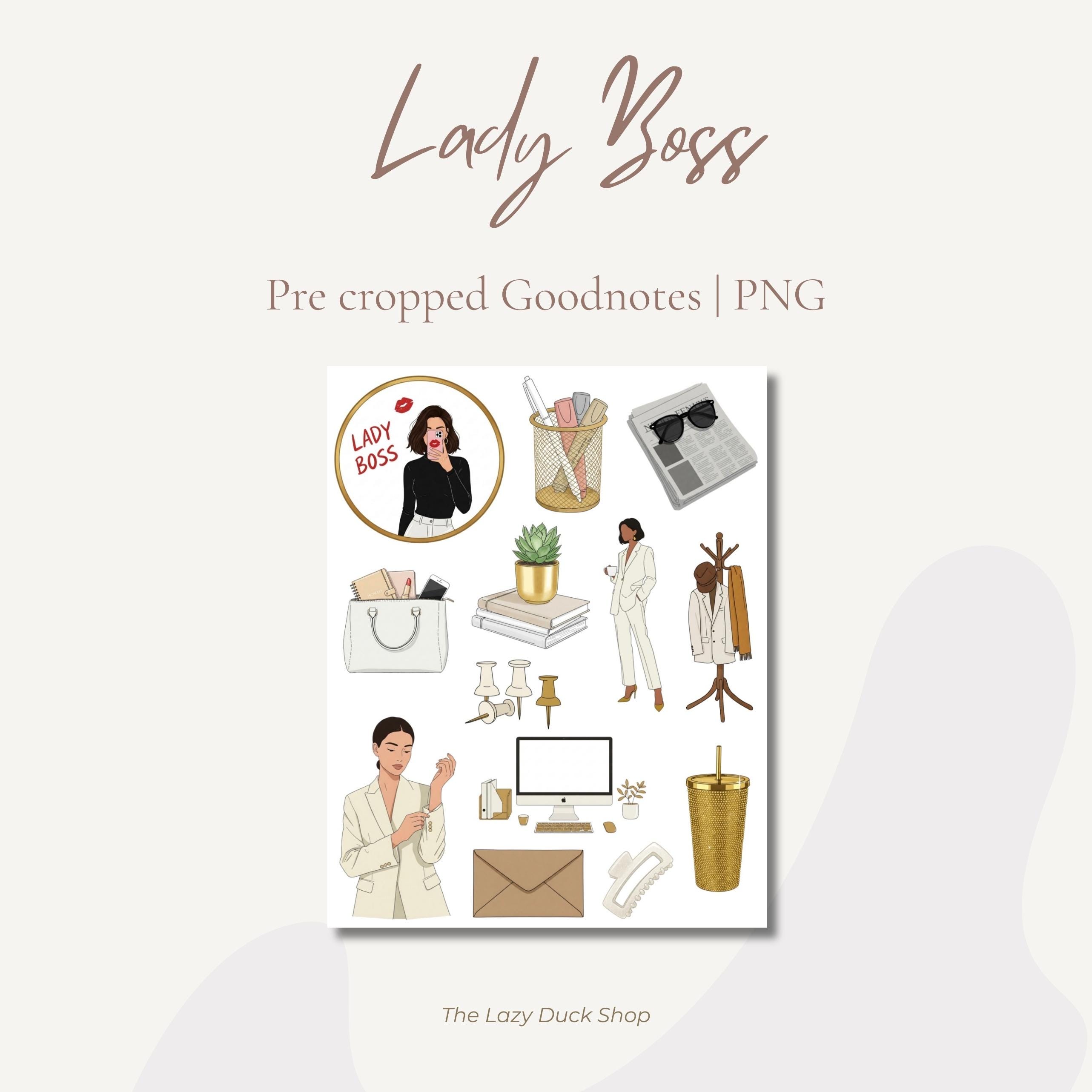 Lady Sticker Sign Lady Boss Digital Stickers | Elegant Planner Stickers (100+ PNG) - Etsy