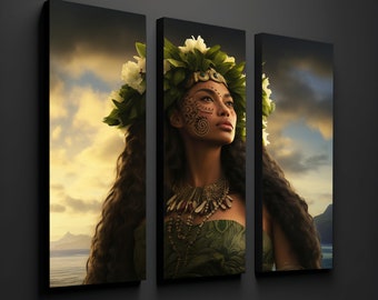 Polynesische Göttin Humea - Göttin der Fruchtbarkeit und der Erde - Hula Kunst - Polynesische Wanddekoration - Moana inspirierte Kunst - Madame Pele - Tūtū Pe