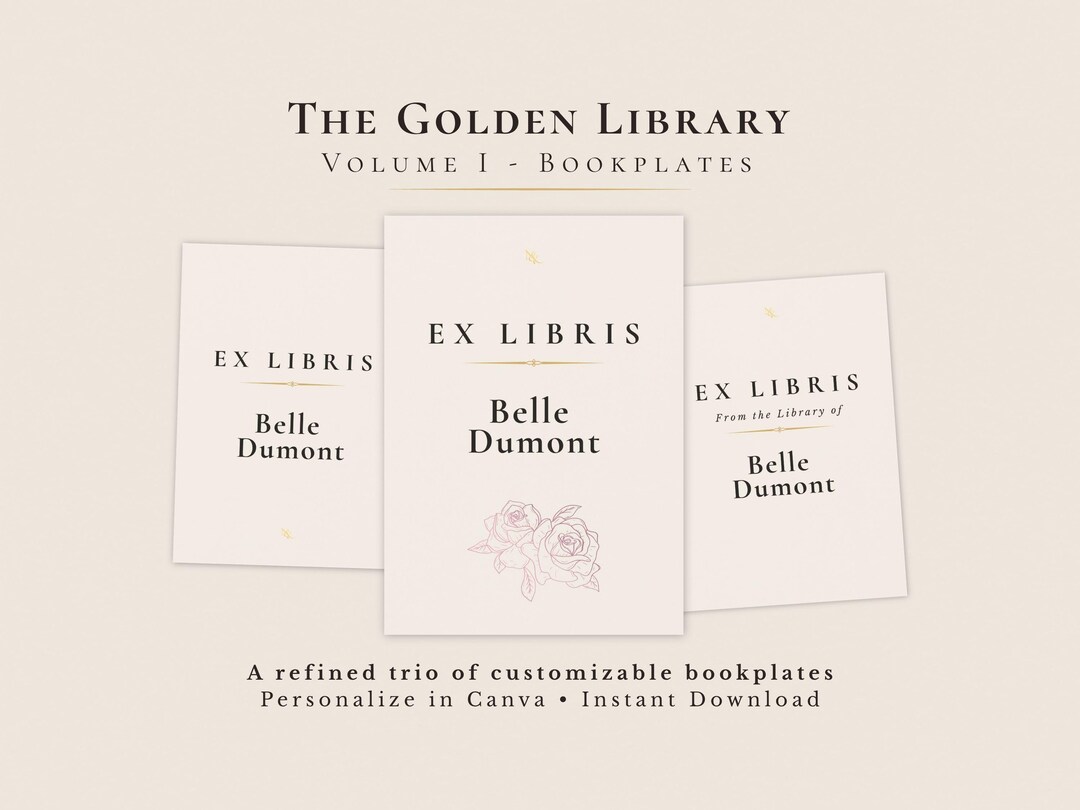 Editable Bookplate Template | Ex Libris Book Labels | Printable ...