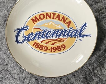 Plato de colección del centenario de Montana