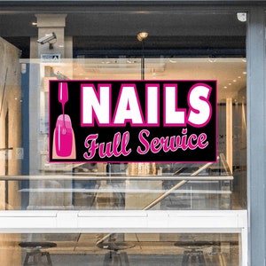 Nails Full Service Window Decal