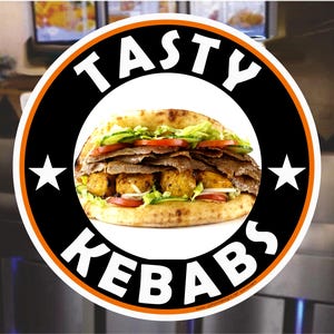 Calcomanía para ventana con deliciosos kebabs