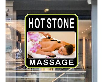 Hot Stone Massage Window Decal