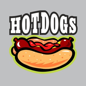 Calcomanía para ventana de perritos calientes