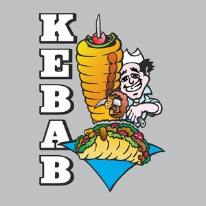 Calcomanía para ventana con diseño de kebab