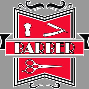 Calcomanía para ventana de barbero