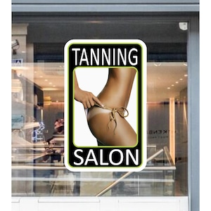 Tanning Salon Long Window Decal