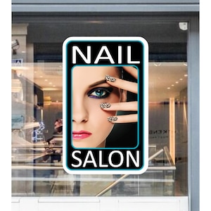 Nail Salon Long Window Decal