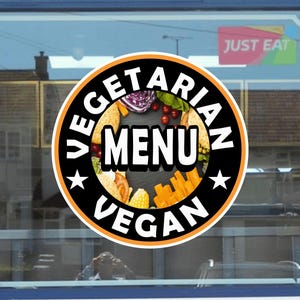 Vegetarischer Vegan Menü-Fenster-Aufkleber