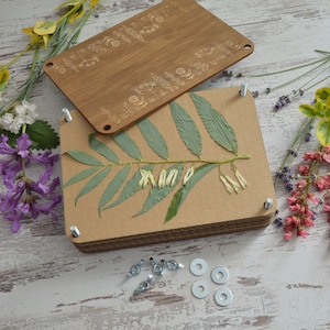Kit de prensa botánica, prensa de flores, prensa de hierbas, flores secas para recuerdos de jardín, mini prensa botánica para secar plantas, mini prensa botánica