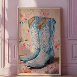 Pink Cowboy Boot Chinoiserie Wall Art Pink Printable Wall Art Trendy Posters Pink Chinoiserie Prints Digital Download