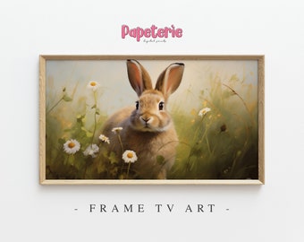 Spring Bunny Frame TV Art: Easter Rabbit Decor (Digital Download)