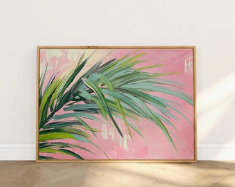 Coastal Palm Print: Minimalist Beach Wall Art (Digital Download)