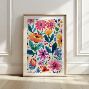 Floral Pattern Wall Art Printable for Living Room Wall Decor Mexican Wall Decor Printable Mexican Wall Art House Wall Decor