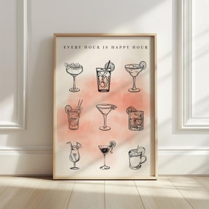 Modern Cocktails Wall Decor Bar Wall art Liquor Poster Print Modern Bar Cart Wall Art Digital Download Entryway Wall Decor