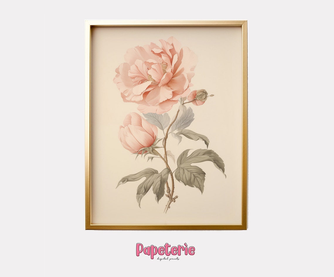 Vintage Rose Wall Art Printable Gallery Art Prints Girls Room Nursery ...