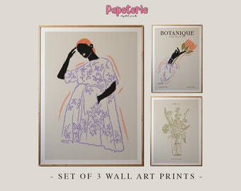 Botanical Sketch Print Set: Modern Minimalist Wall Art (Digital Download)