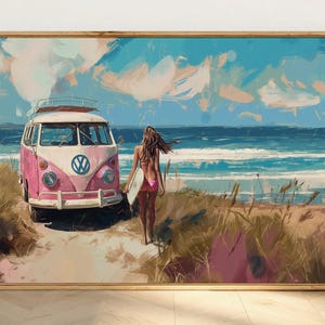 Surf Summer Wall Art minimalista costero imprimible arte de la pared carteles oceánicos de moda impresiones de arte de playa Descarga digital