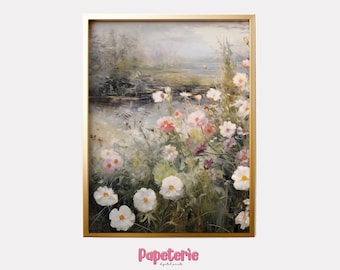 Spring Garden Painting Spring Decor Vintage Spring Wall Art Farmhouse Decor Easter Decor Floral Print Spring Print Digital