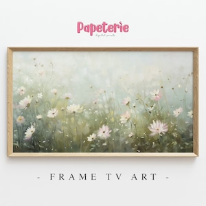 Frame TV Wildflower Art Green Floral Tv Art Textured Art for Frame TV Digital Download Bundle Pastel Floral Abstract Tv Art
