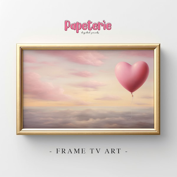 Heart Balloon Frame Tv Art Valentines Day Frame TV Art Valentines TV Art Romantic Frame TV Valentines Day Tv Art Valentines Day Decor Cloud