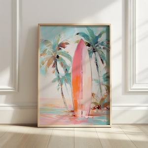 Sufboard Coastal Wall Art Minimalista Playa Imprimible Arte de pared Moda Ocean Posters Beach Art Prints Descarga digital