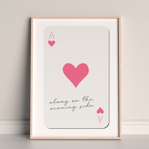 Coquette Room Decor Always Winning Poster Trendy Ace of Hearts Print Trendy Retro Wall Art, Wall Decor Over The Bed