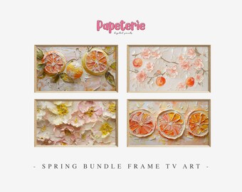 Spring Frame TV Art Set: Floral Citrus Abstract (Digital Download)