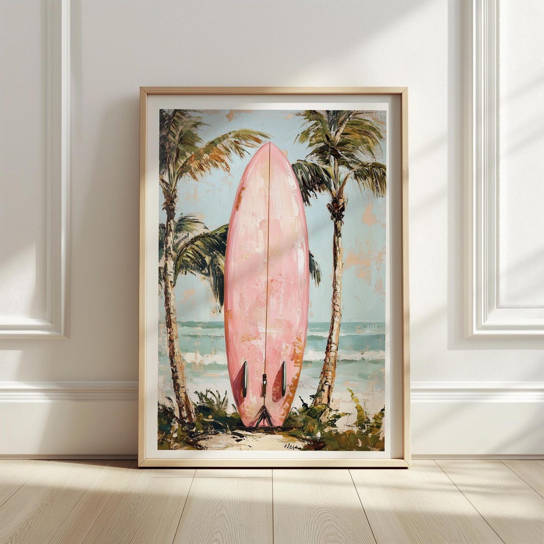 Sufboard Coastal Wall Art Vintage Beach Prints Wall Art Trendy Ocean