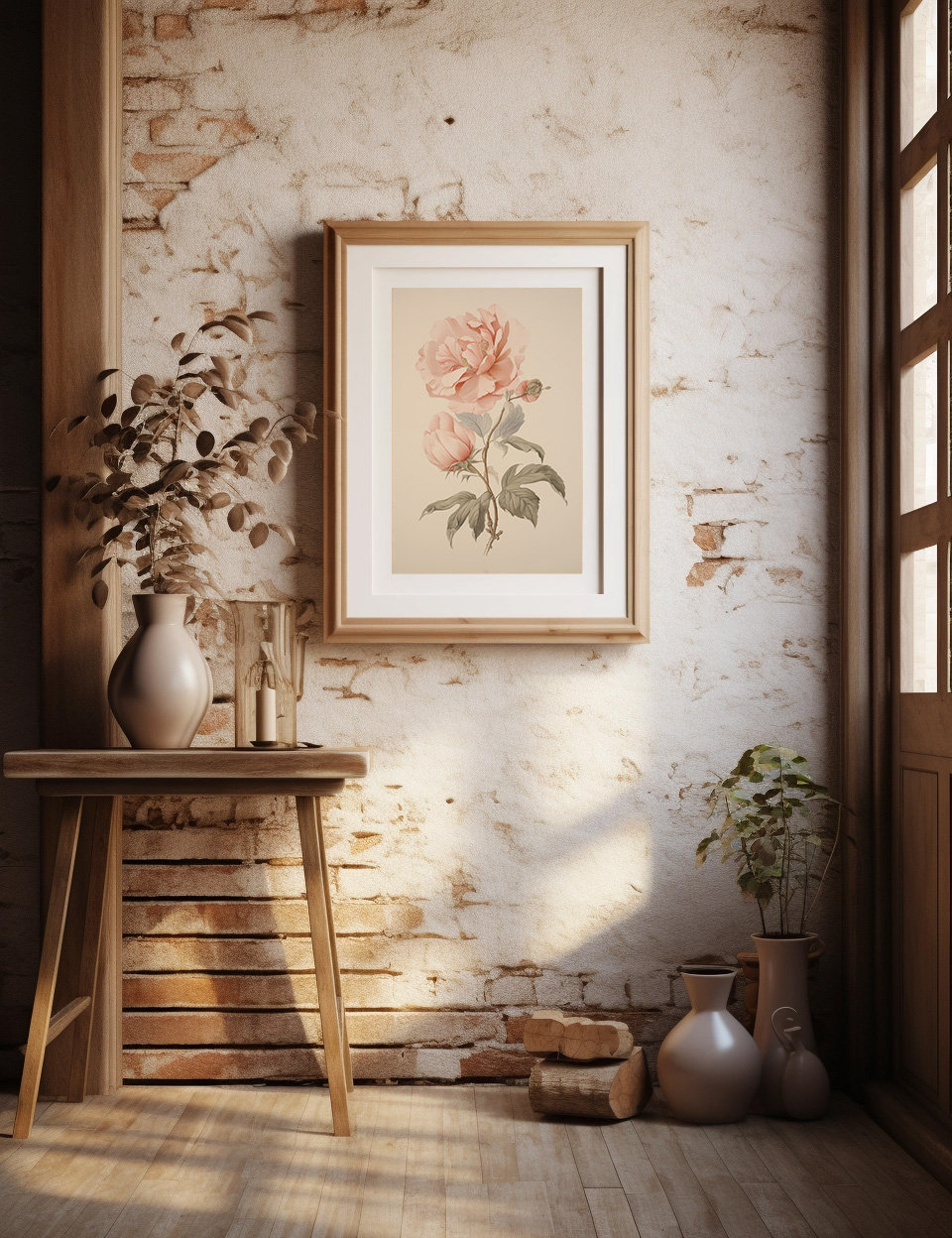 Vintage Rose Wall Art Printable Gallery Art Prints Girls Room Nursery