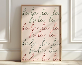 Falala Christmas Wall Art: Trendy Holiday Print (Digital Download)
