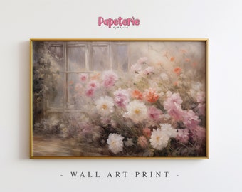 Vintage Spring Floral Print: Farmhouse Easter Wall Art (Digital Download)