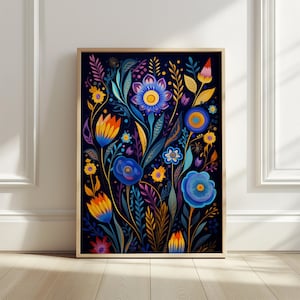 Mexican Flowers Wall Art Floral Wall Decor Mexican Printable Wall Art Mexico Art Print Digital Download House Wall Decor