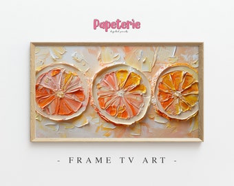 Citrus Frame TV Art: Pastel Floral Abstract (Digital Download)